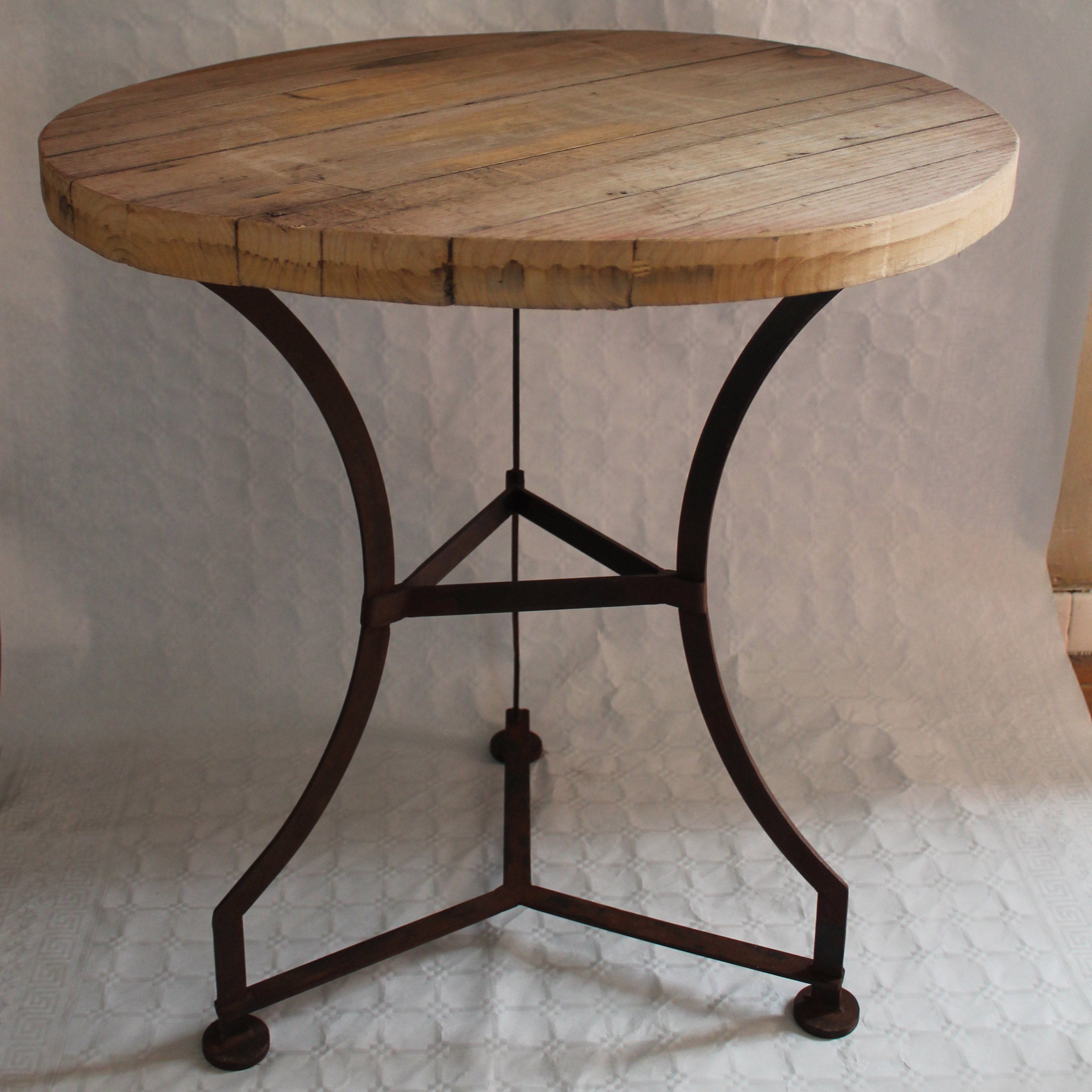 velador redondo hierro madera mesa auxiliar decoracion toledo madrid