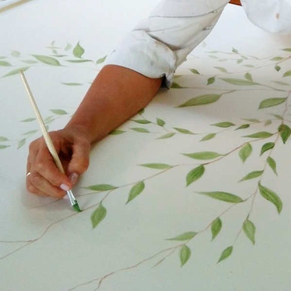 pintura decorativa mural hojas vegetacion