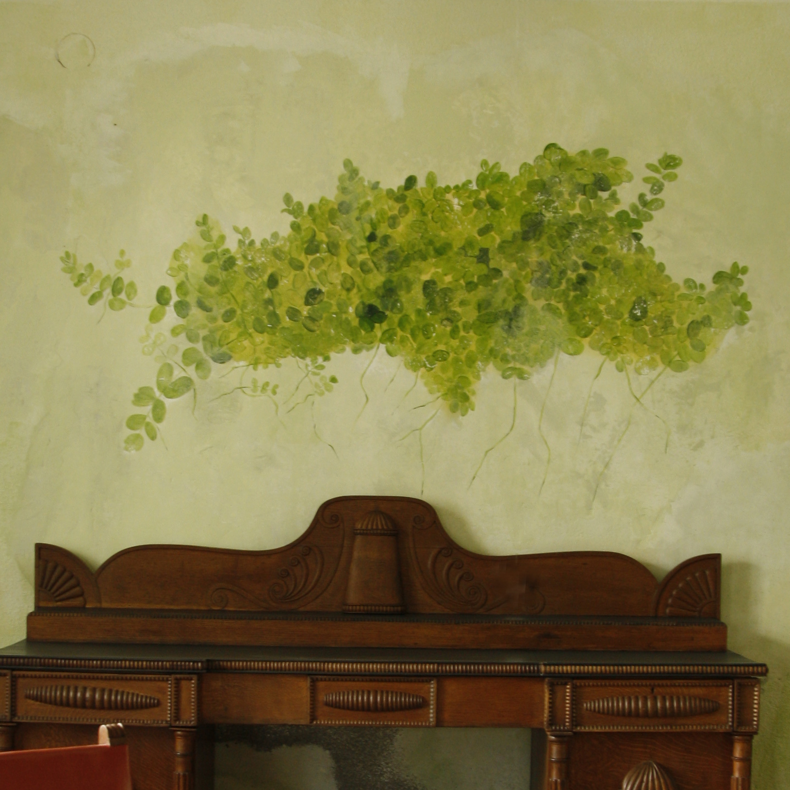 pintura decorativa vegetacion hojas mural